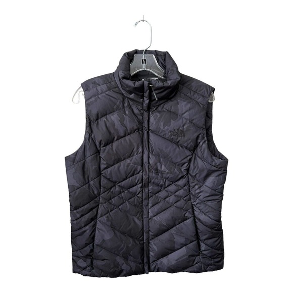 The North Face Jackets & Blazers - The North Face Womens Quilted Down Puffer Vest 550 Grey Black Camo Size Medium